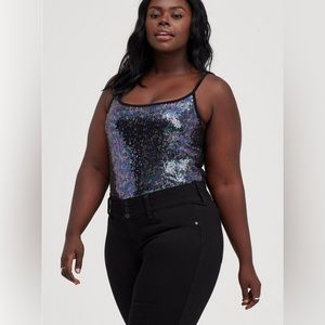 Torrid Sequin Front Cami, Size 5, Great for HOLIDAYS!